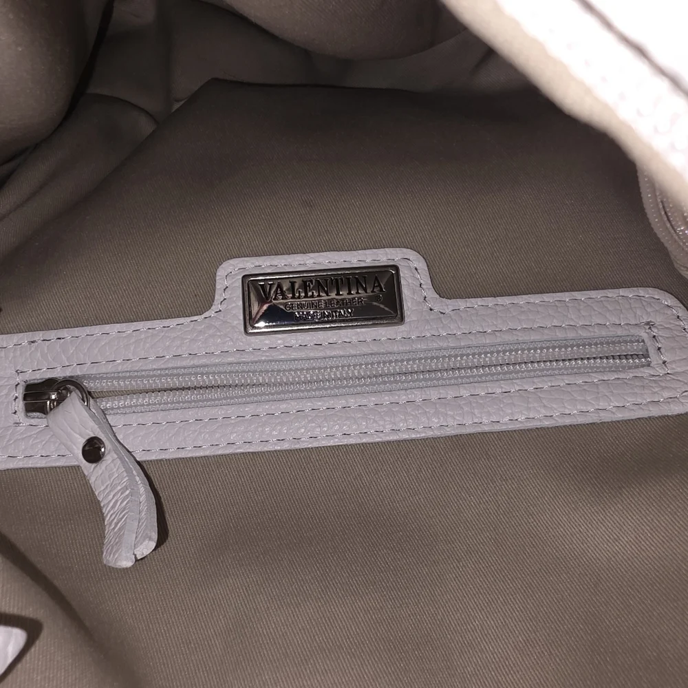 Valentina White Pebbled Leather Bag